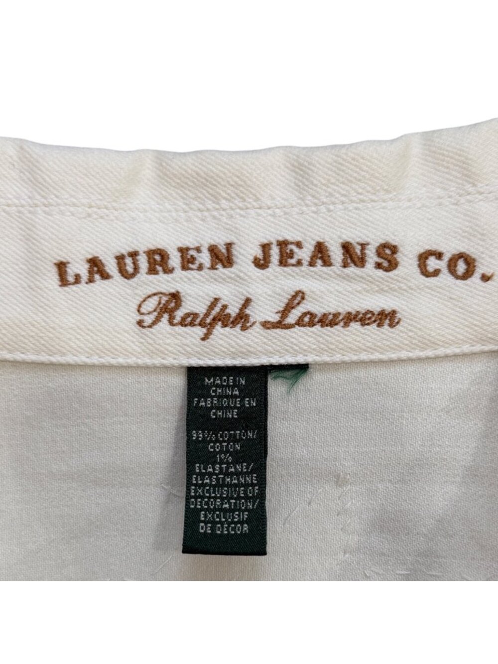 Ralph Lauren Jeans Co. Women 3X Southwestern Denim Trucker Jacket Aztec Ivory - Picture 3 of 7